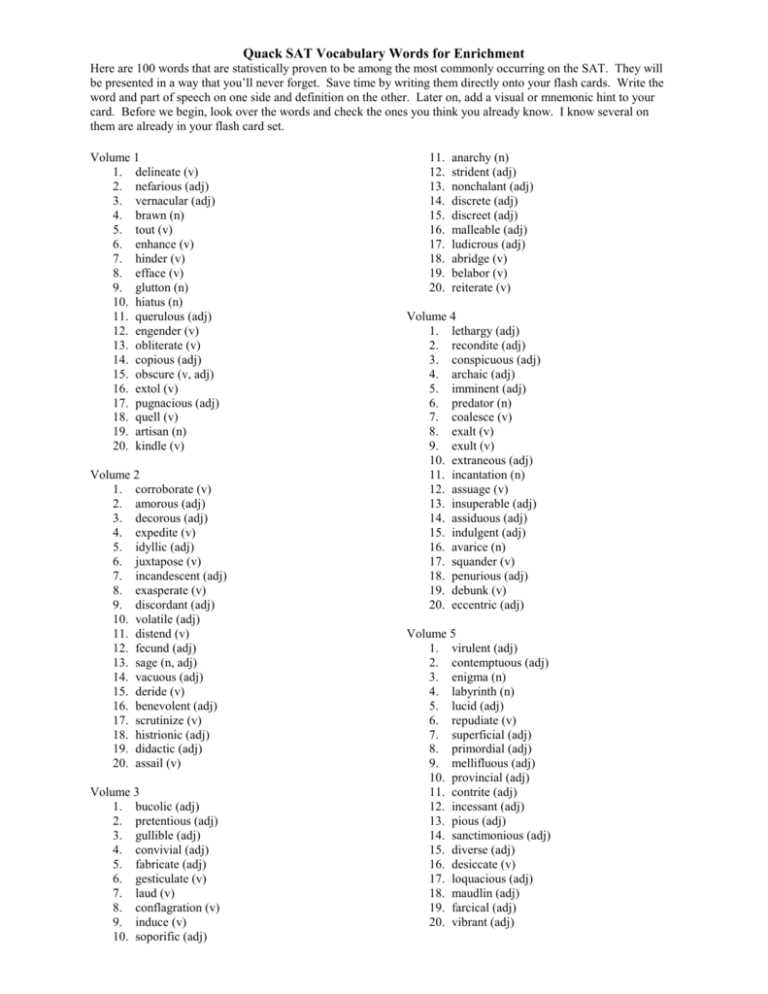 sat vocabulary lesson 4 answers