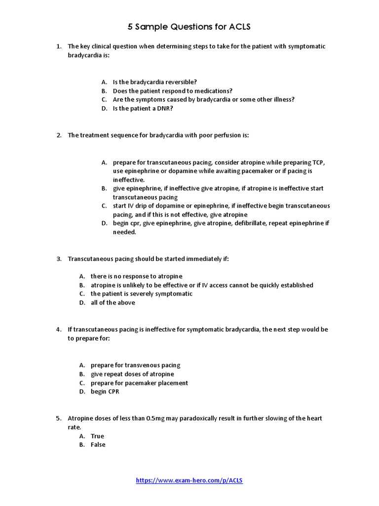 save a life acls exam answers