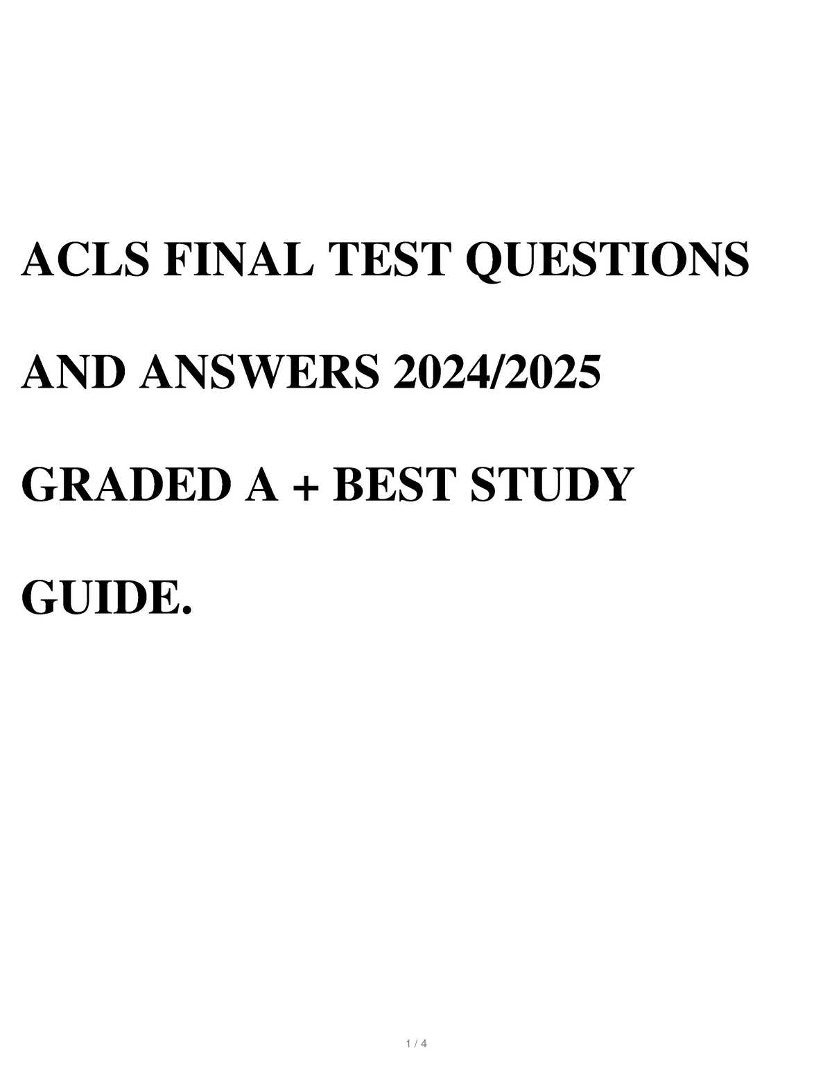 save a life acls exam answers