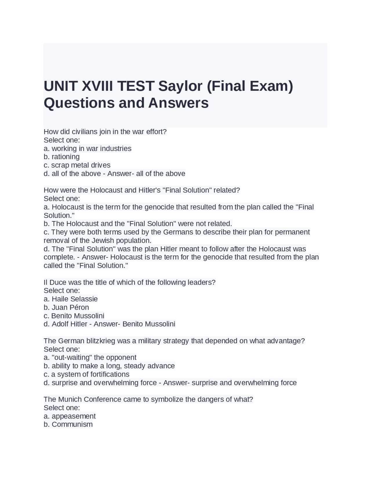 saylor direct credit exam answers