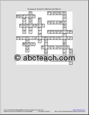 scientific method crossword answers