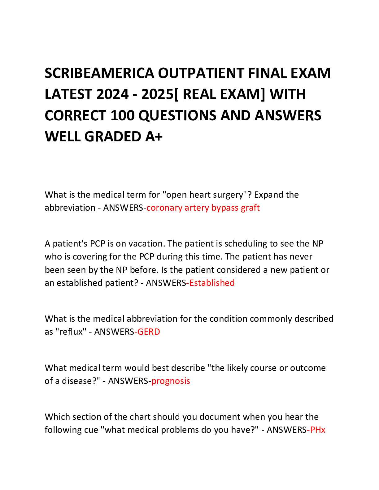 scribeamerica final exam answers 2025