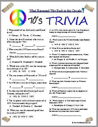 seventies trivia questions and answers