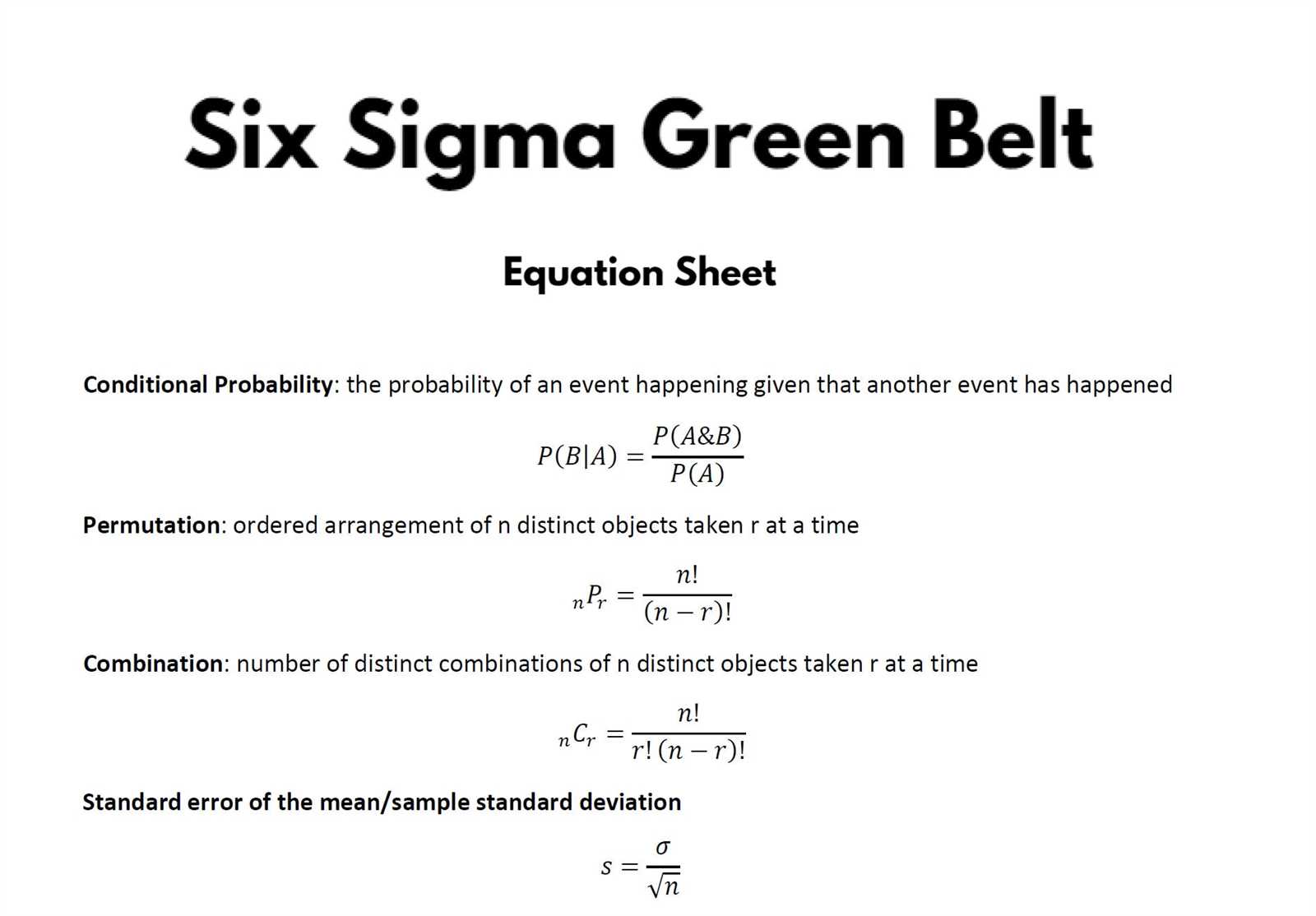 six sigma green belt exam questions