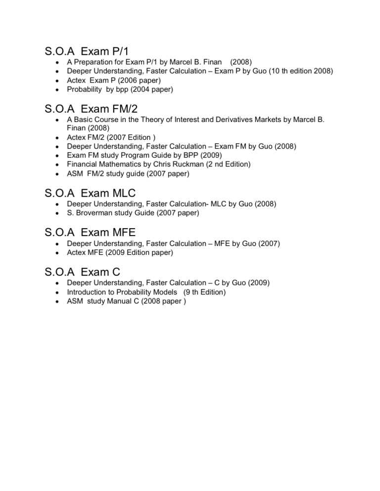 soa exam fm syllabus