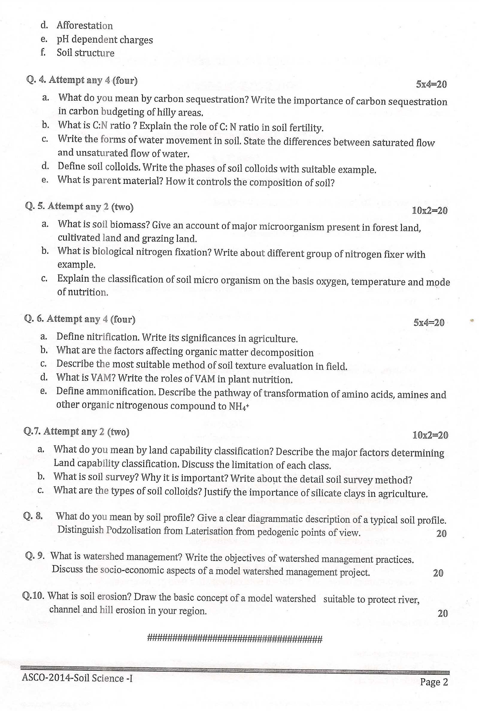 soil science exam questions and answers