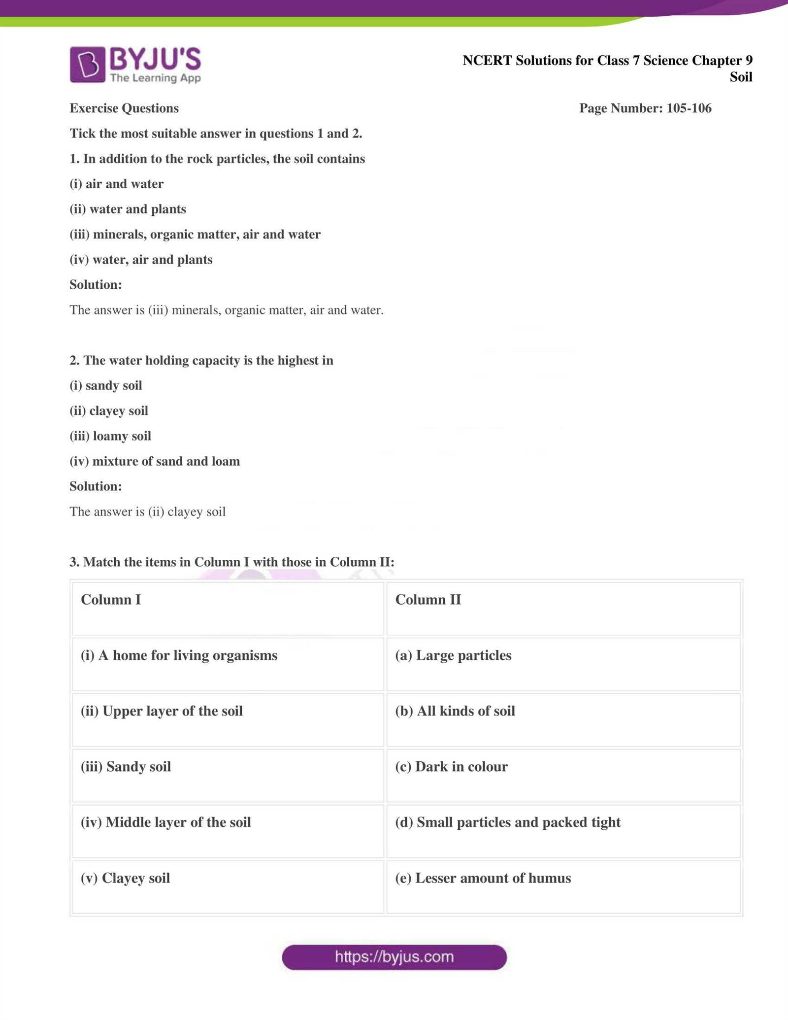 soil science exam questions and answers