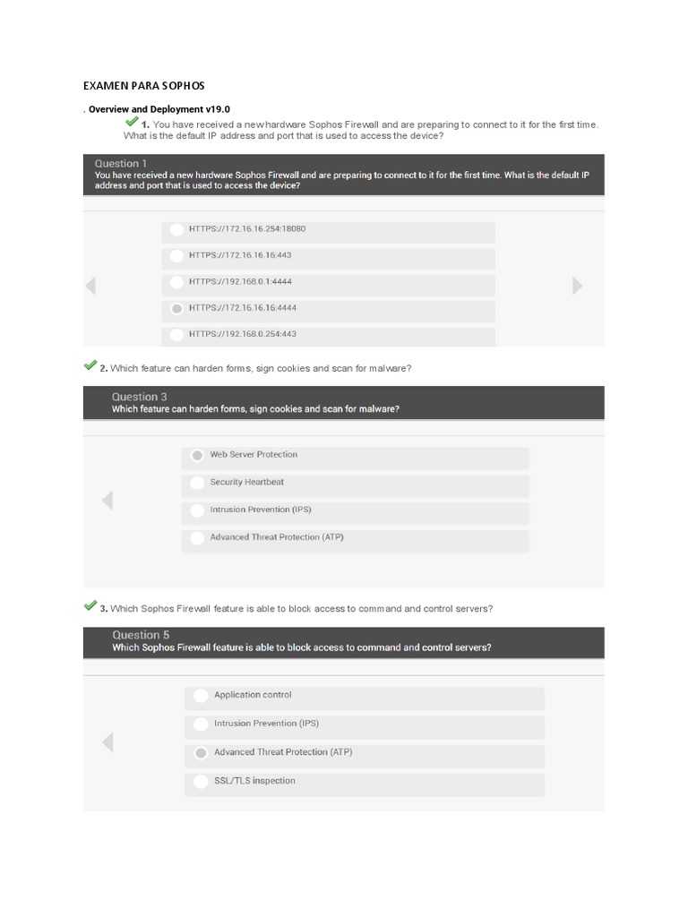 sophos certified architect exam answers