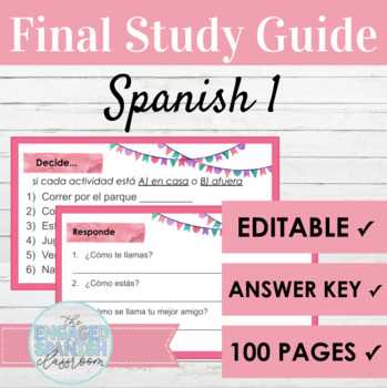 spanish 2 final exam review answers