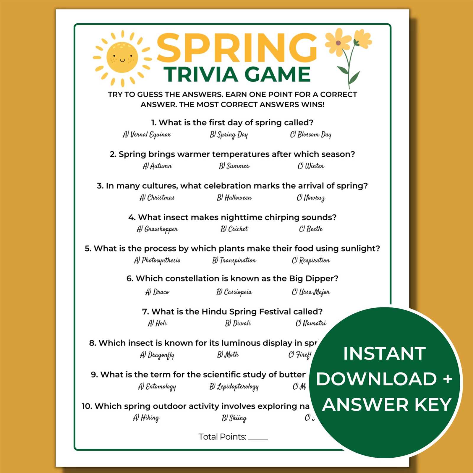 spring trivia questions and answers for adults