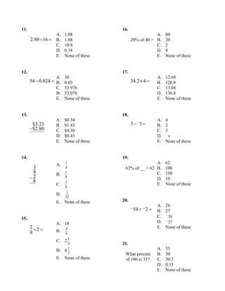 tabe test answer sheet