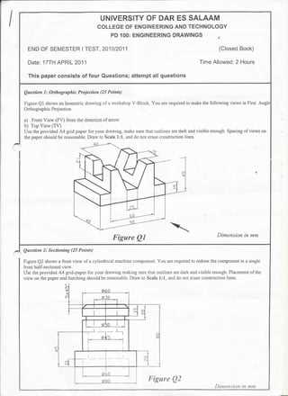 technical drawing exam questions and answers