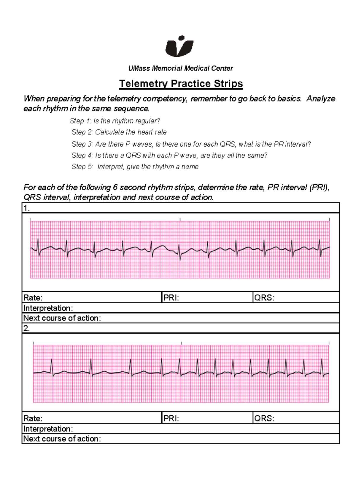 telemetry competency exam answers