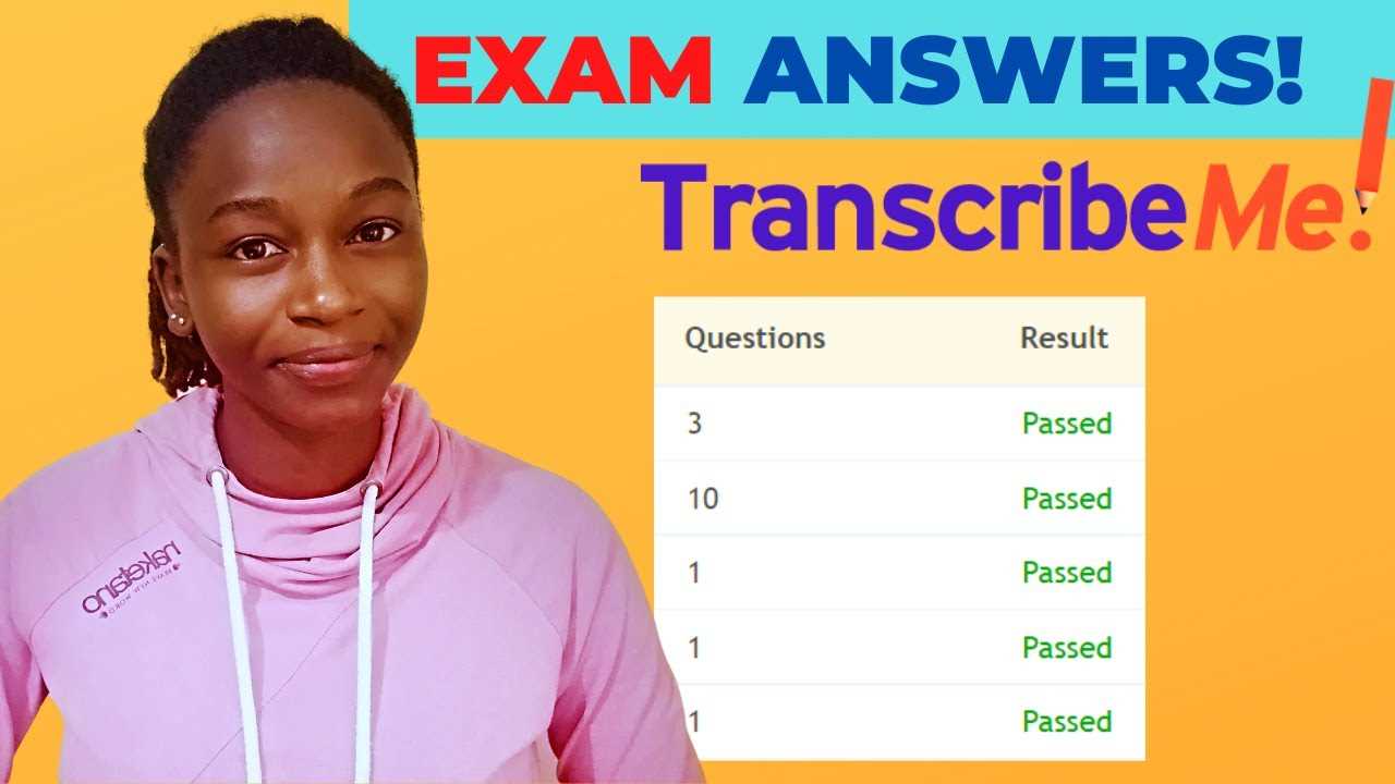 transcription exam questions with answers