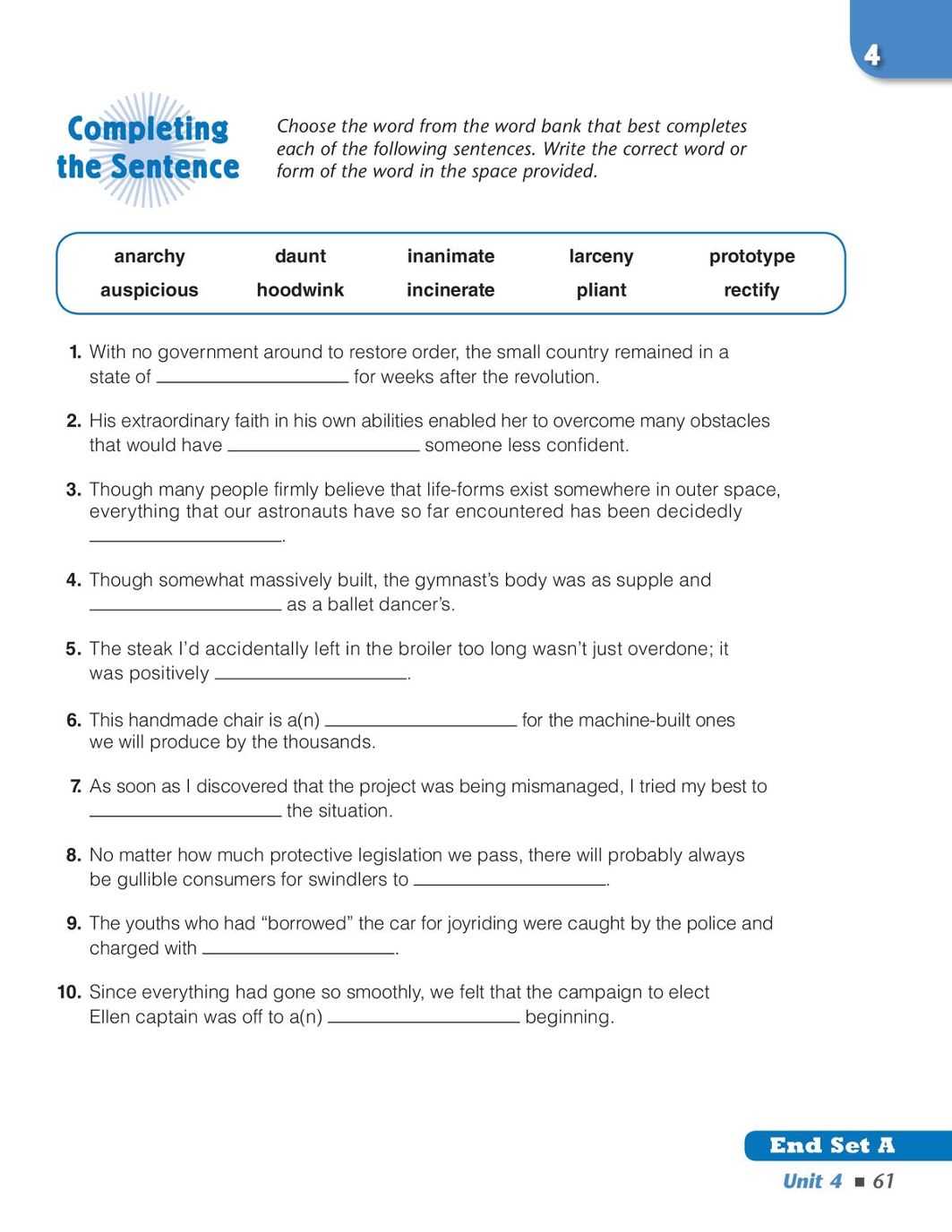 unit 4 vocab level d answers