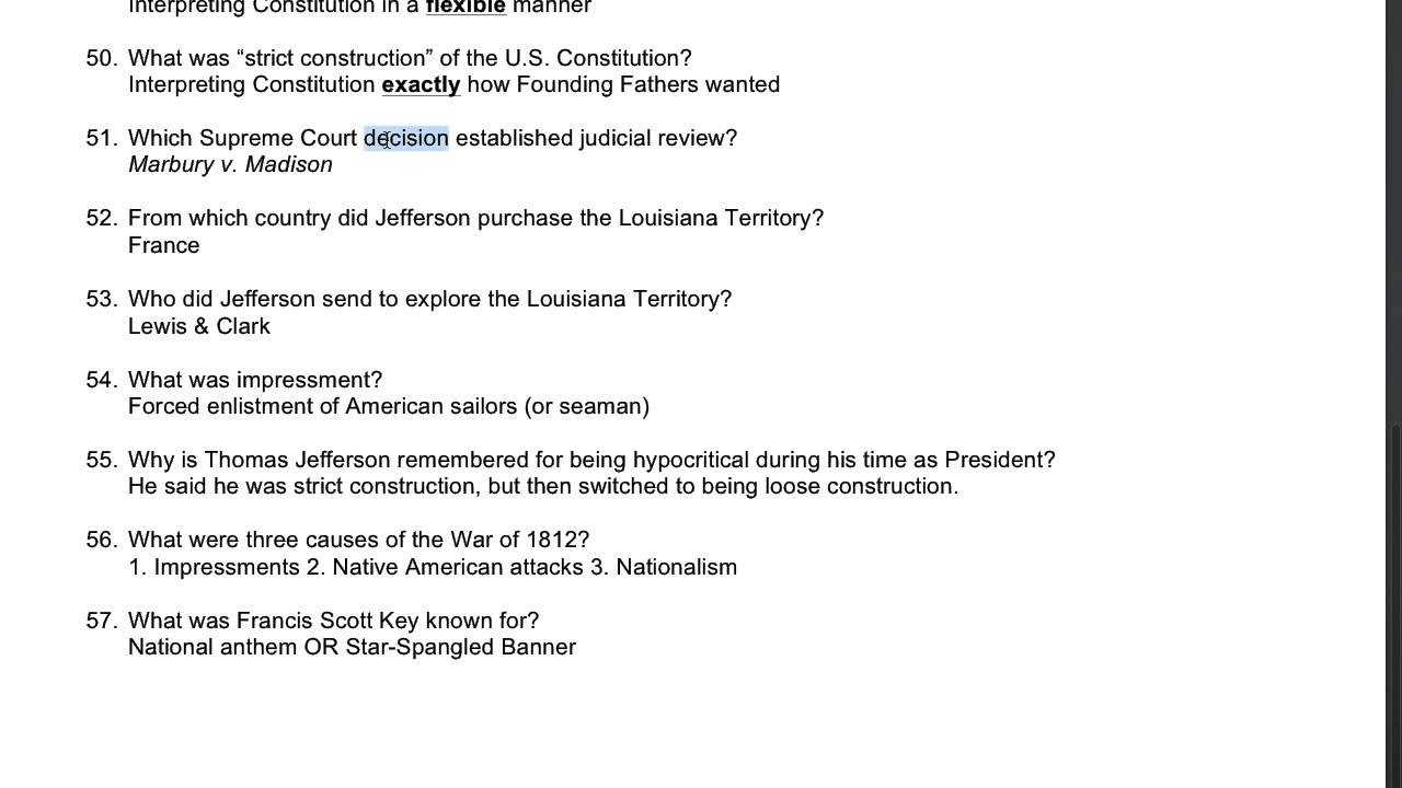 us history first semester final exam answers