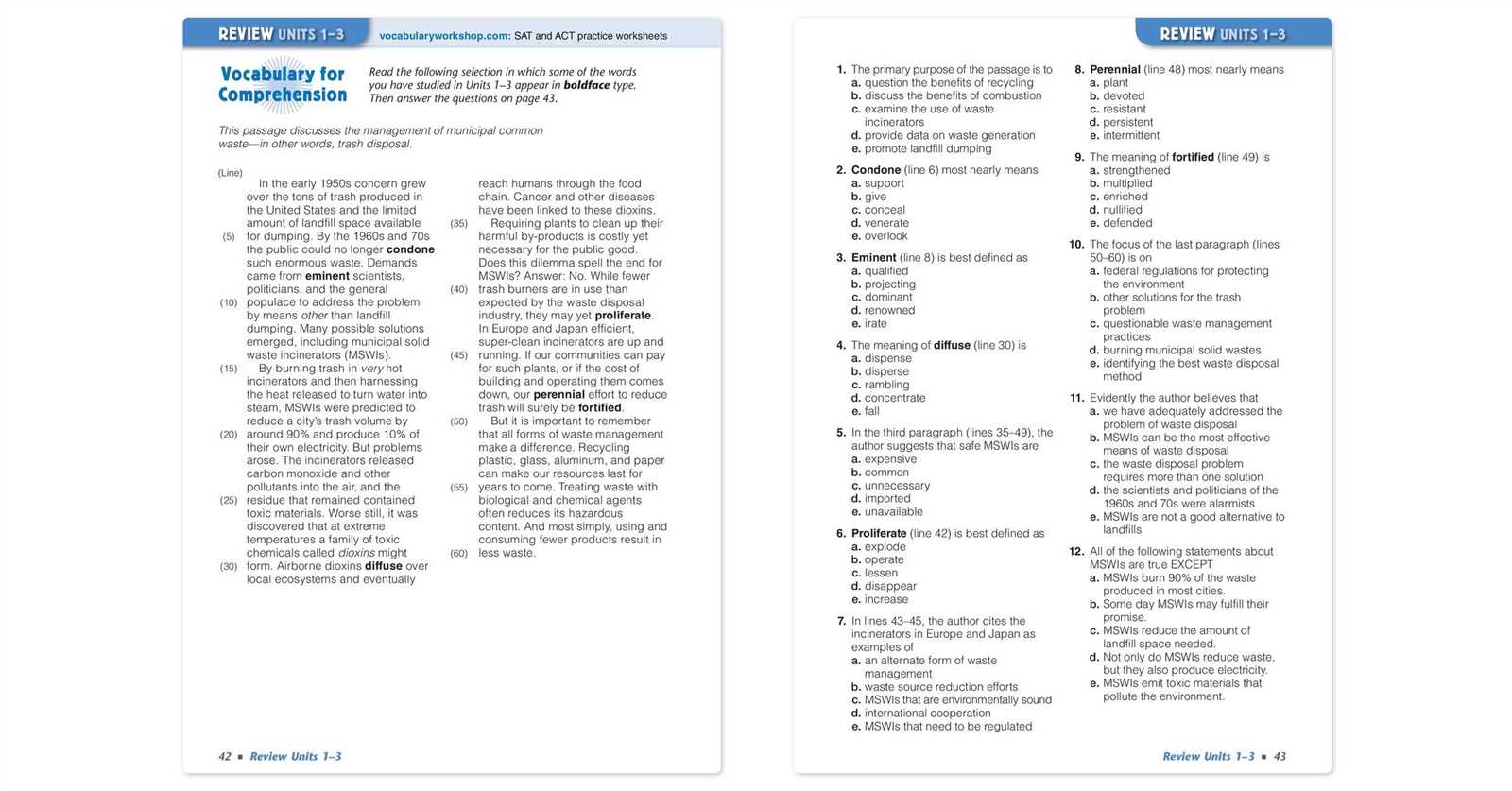 vocab workshop level d unit 1 answers