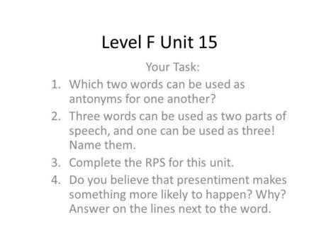 vocabulary workshop level e unit 15 antonyms answers