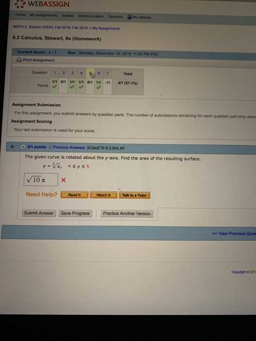 webassign calculus 2 homework answers