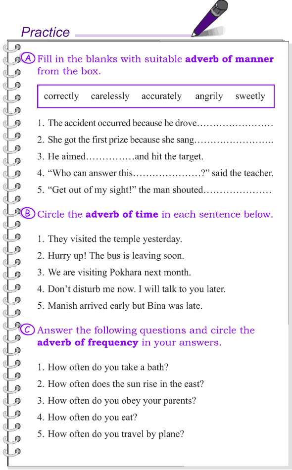 what 5 questions do adverbs answer