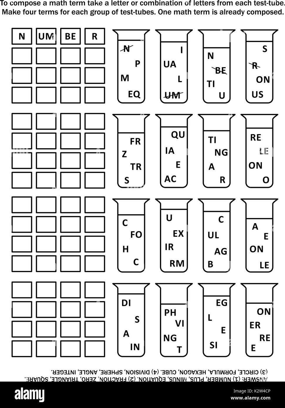 word search math terms answers