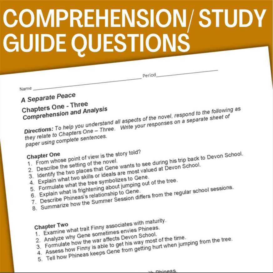 a separate peace test questions and answers