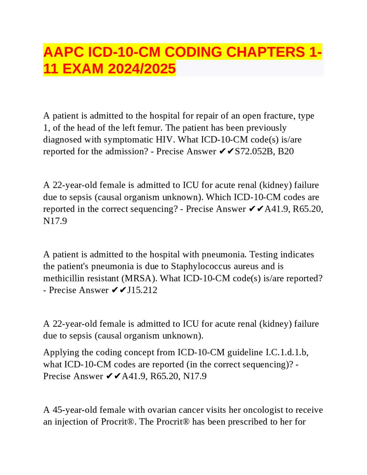 aapc chapter 11 review exam answers