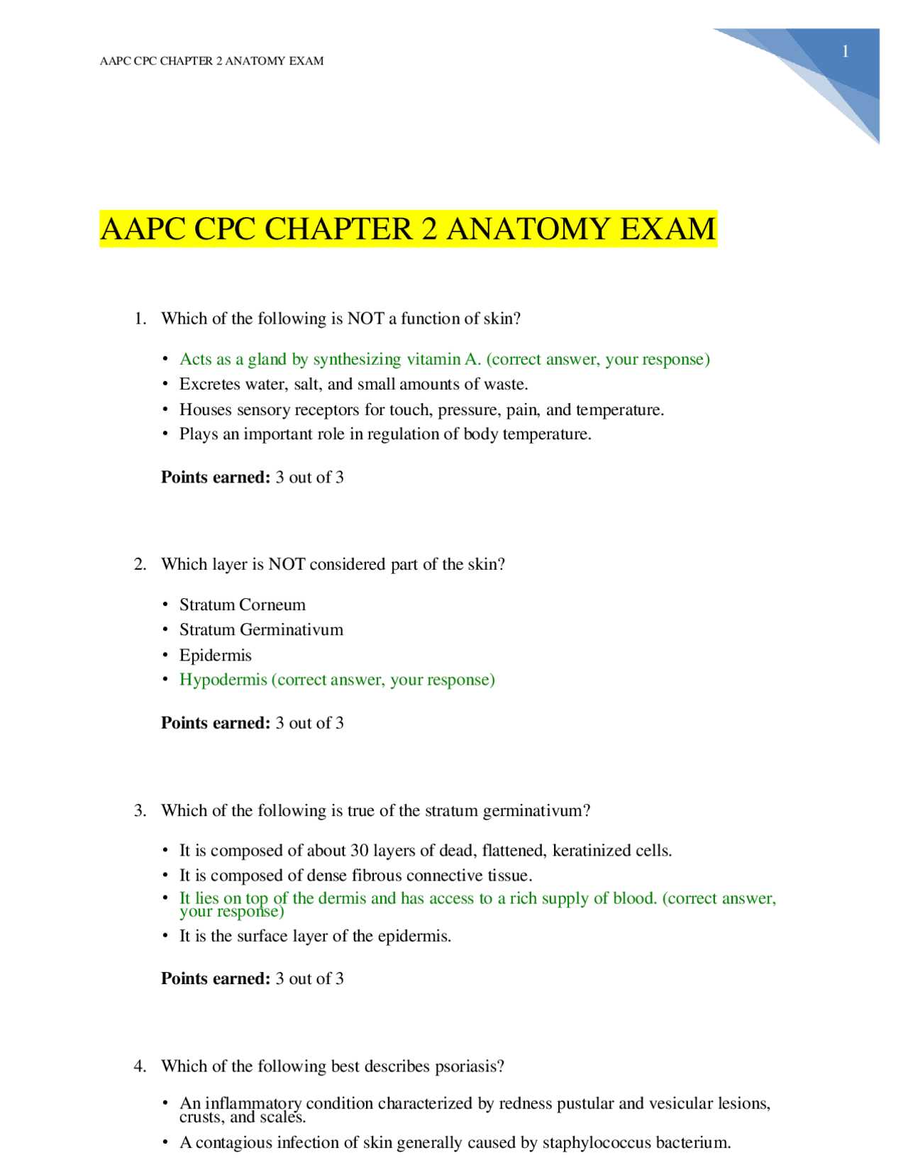 aapc chapter 7 review exam answers