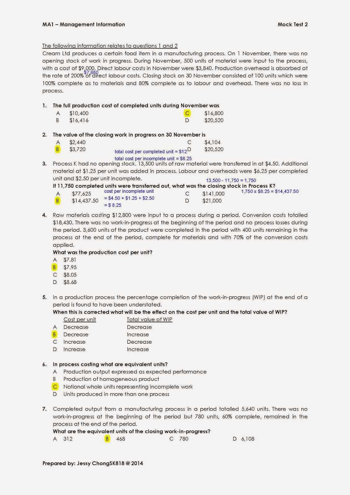 acca f3 mock exam with answers