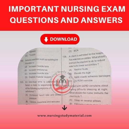 nursing exam preparation questions and answers