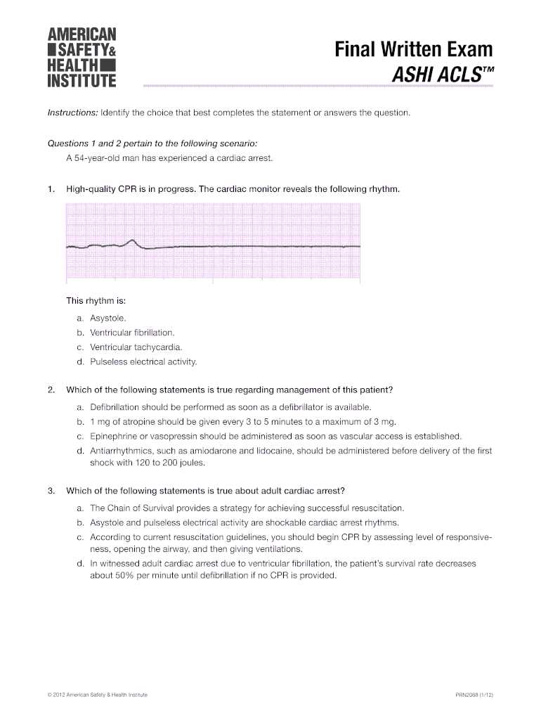 acls exam answer key