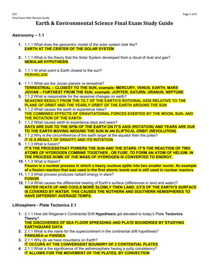 physical science final exam study guide with answers