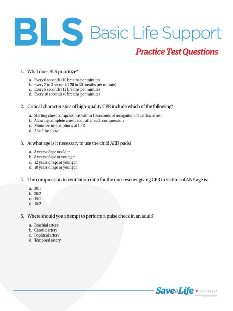 aha basic life support exam a answers