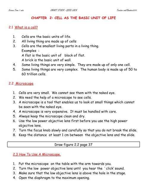 basic unit of life lab answers