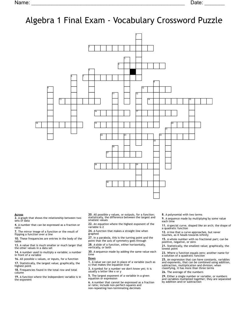 algebra 1 quarter 3 exam answers