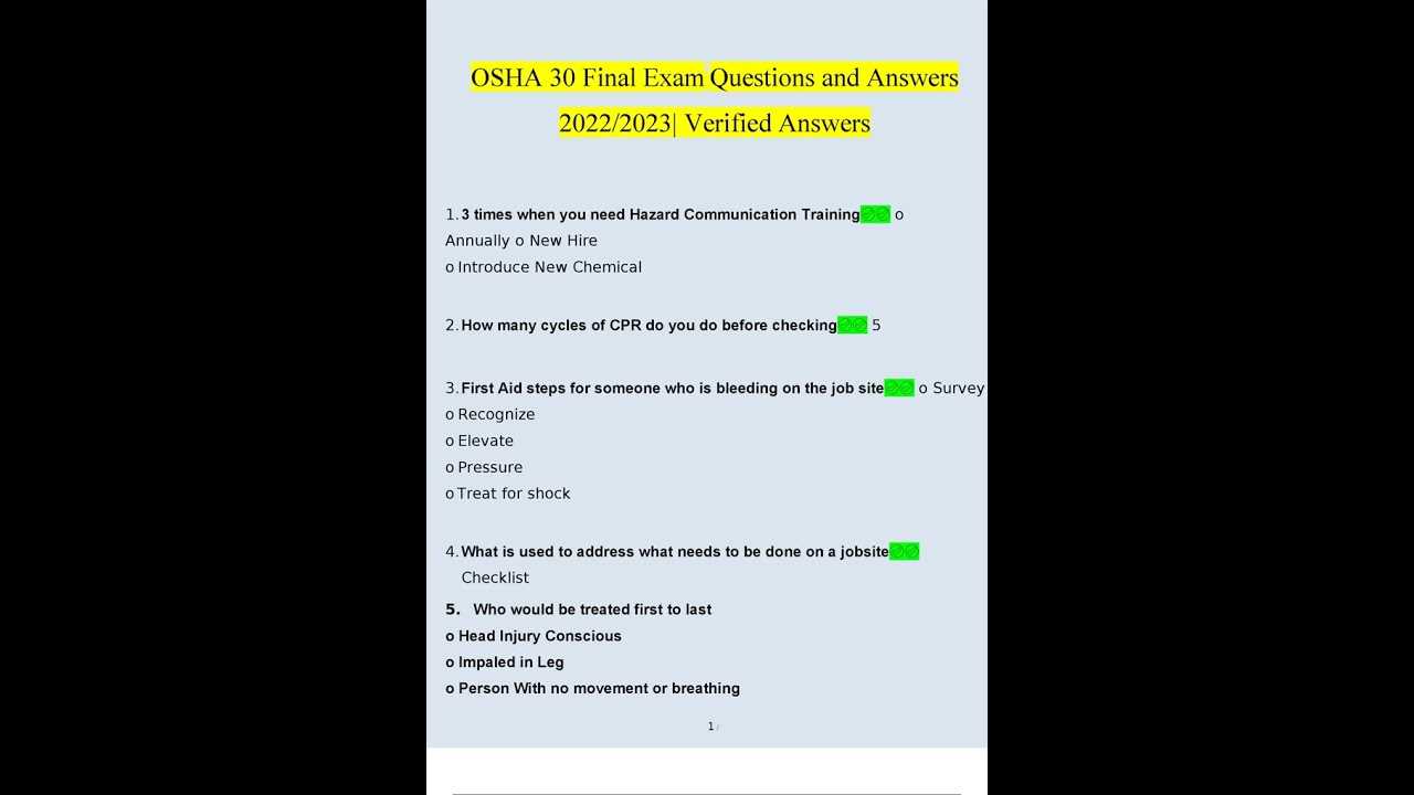 answers to osha 30 test