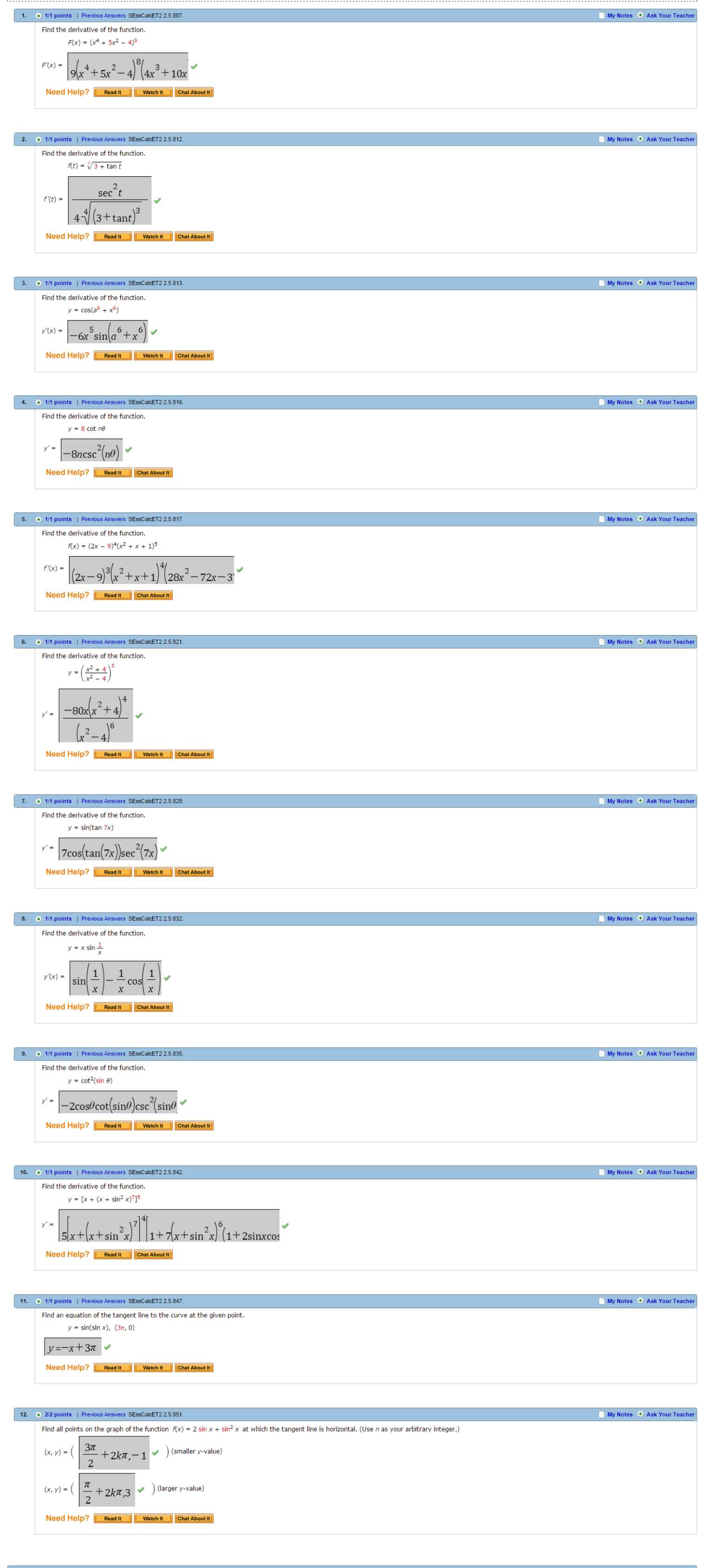 answers to webassign math problems