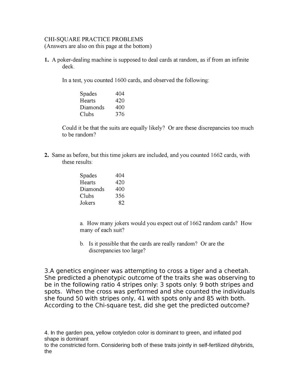 ap biology chi square practice problems answers