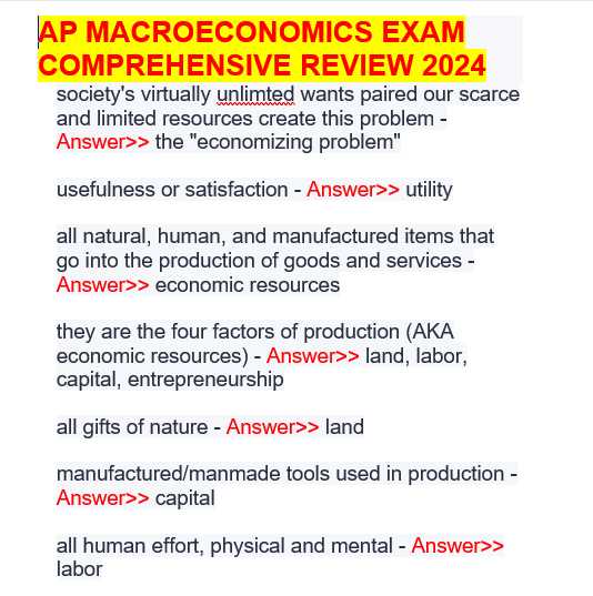 ap macroeconomics exam answers