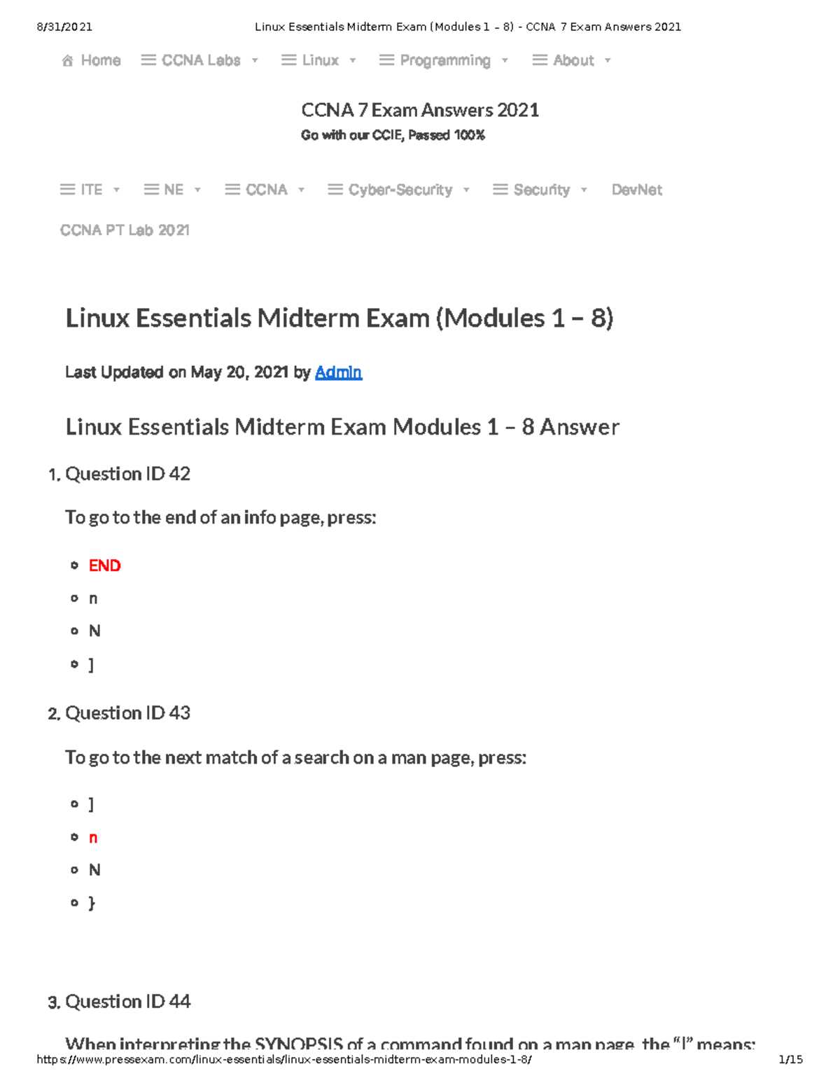 ite final exam answers