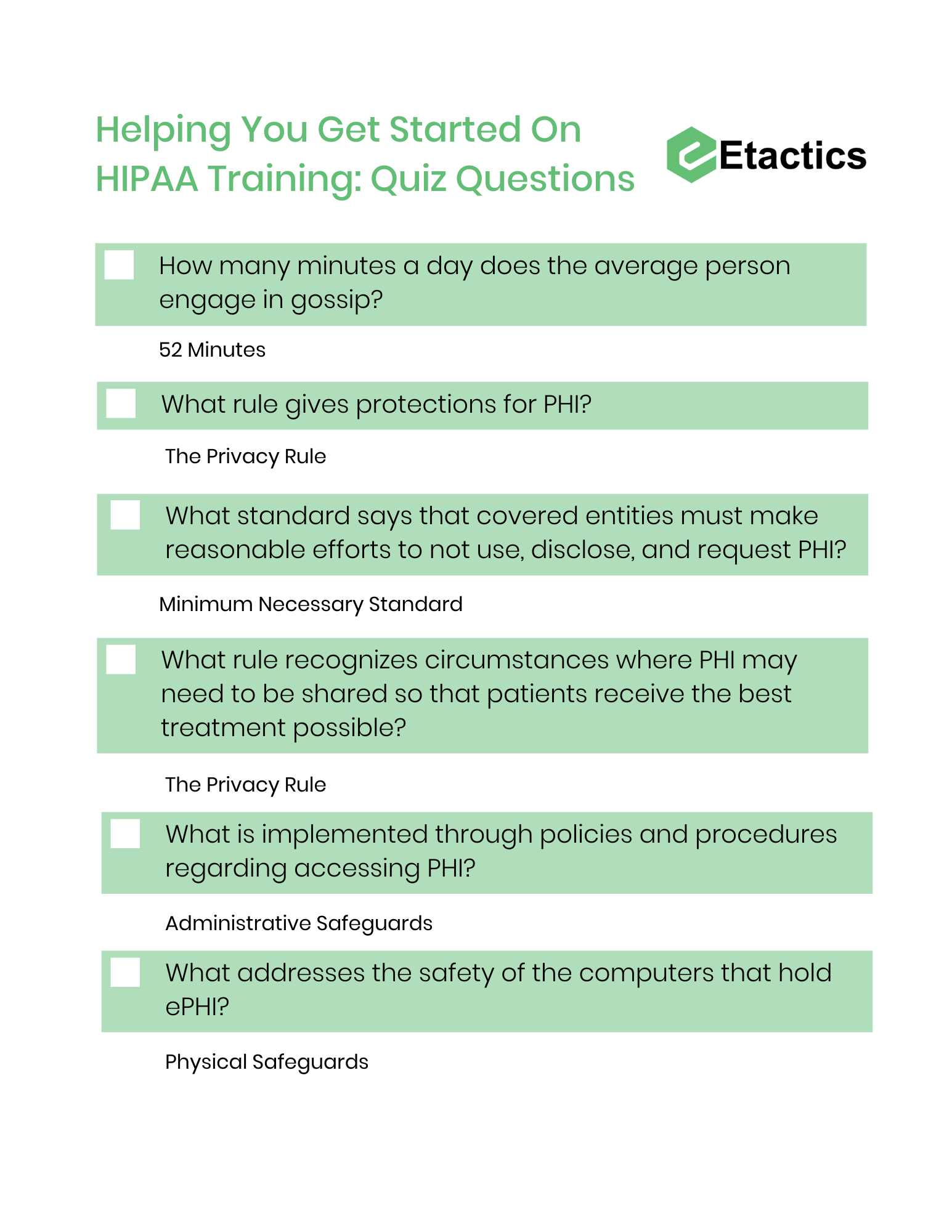 hipaa training final exam answers