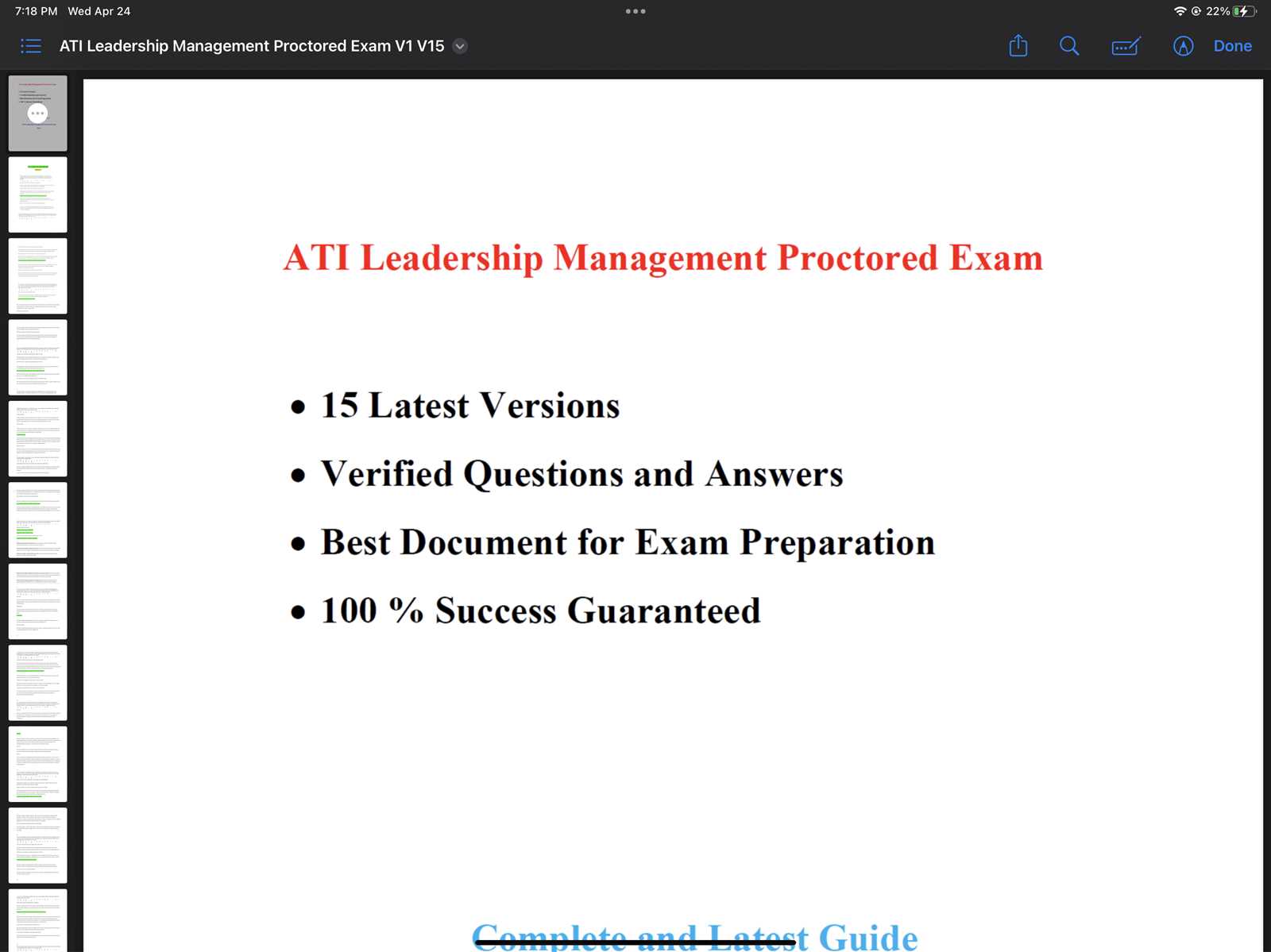 ati leadership and management proctored exam answers