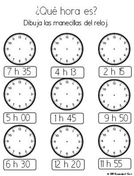 que hora es answer key