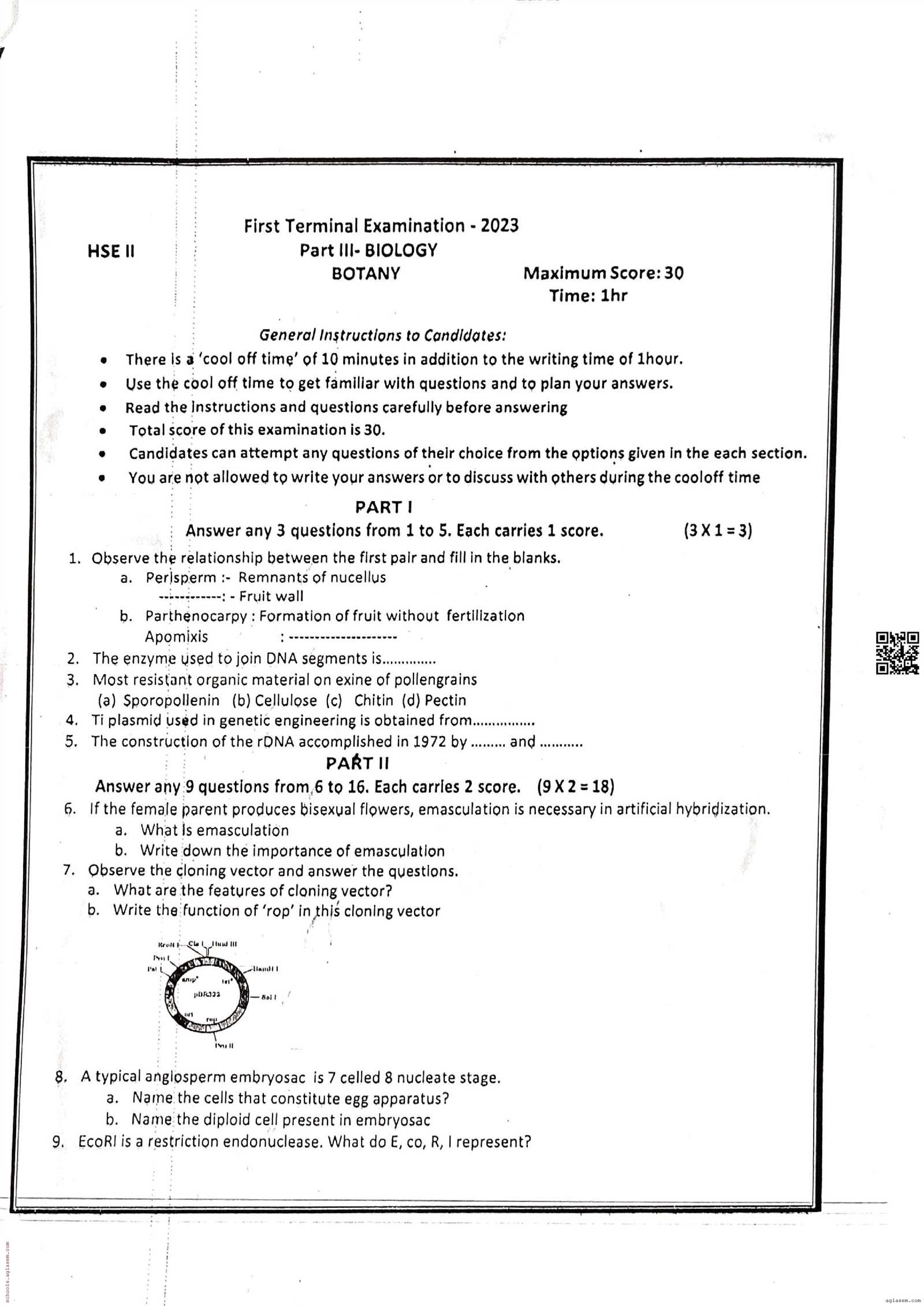 biology final exam questions and answers