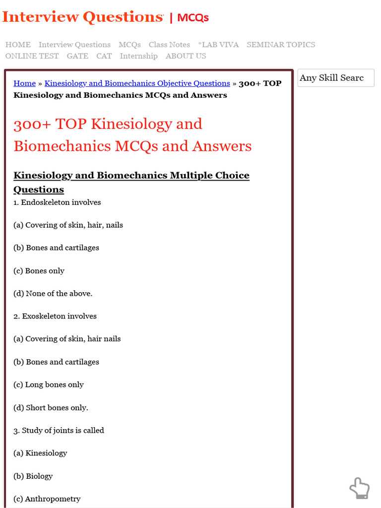 biomechanics exam questions and answers