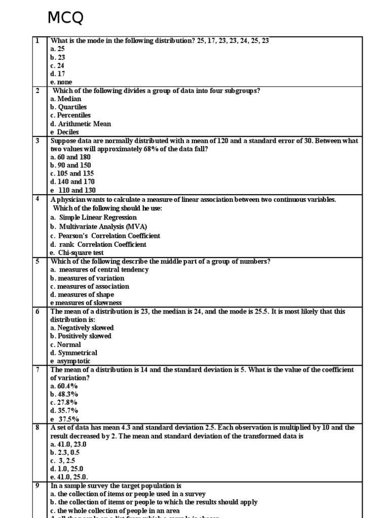 biostatistics exam questions and answers