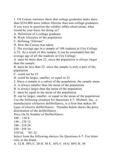 biostatistics exam questions and answers