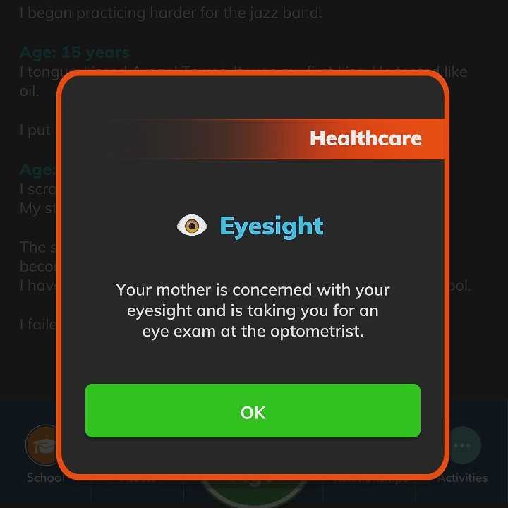 bitlife eye exam answers