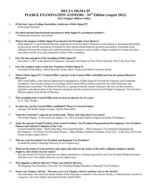 pi kappa phi national exam answer key