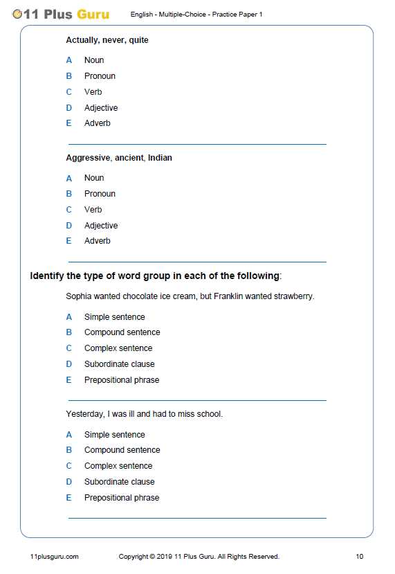 11 plus exam questions and answers